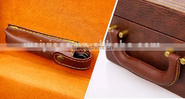 Top Grade Unique Design leather wine box,wine accessories set