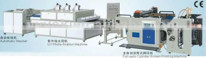Automatic cylinder screen printing machine line