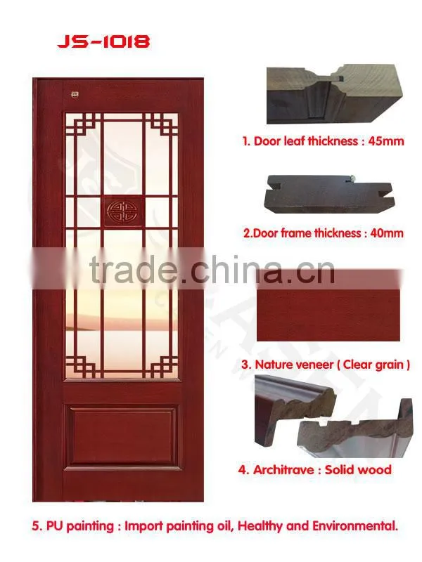 Chinese style fancy woodwork folding screen door