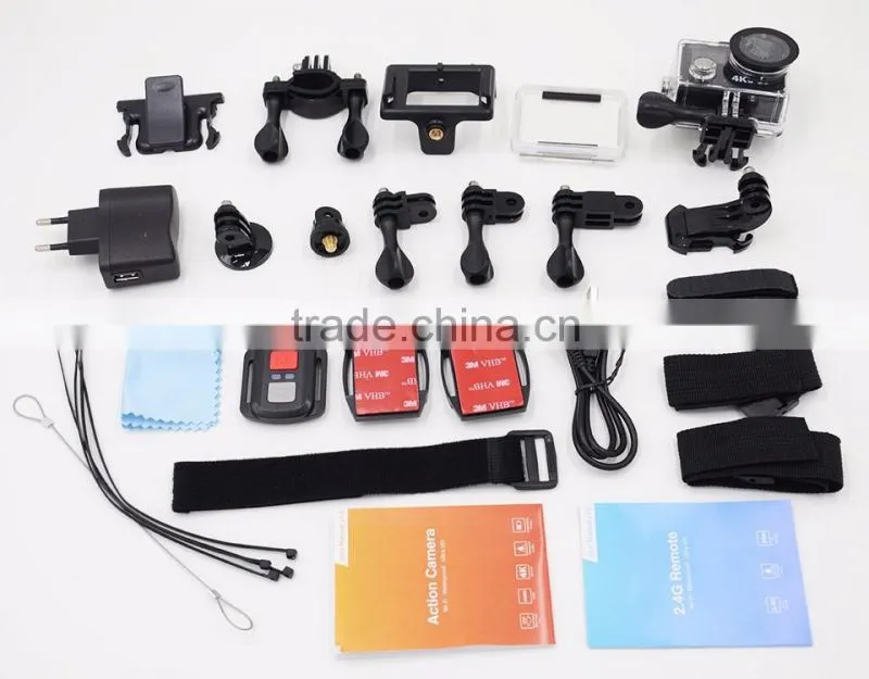 2016 New Products! WiFi/remote control 360 VR Waterproof Dual Screen 4K 30fps/ 2.7K 30fps/ 1080P 60fps HD Sports Camera--DV-30