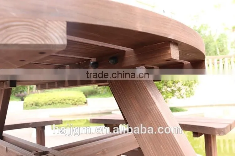outdoor wooden antique picnic table