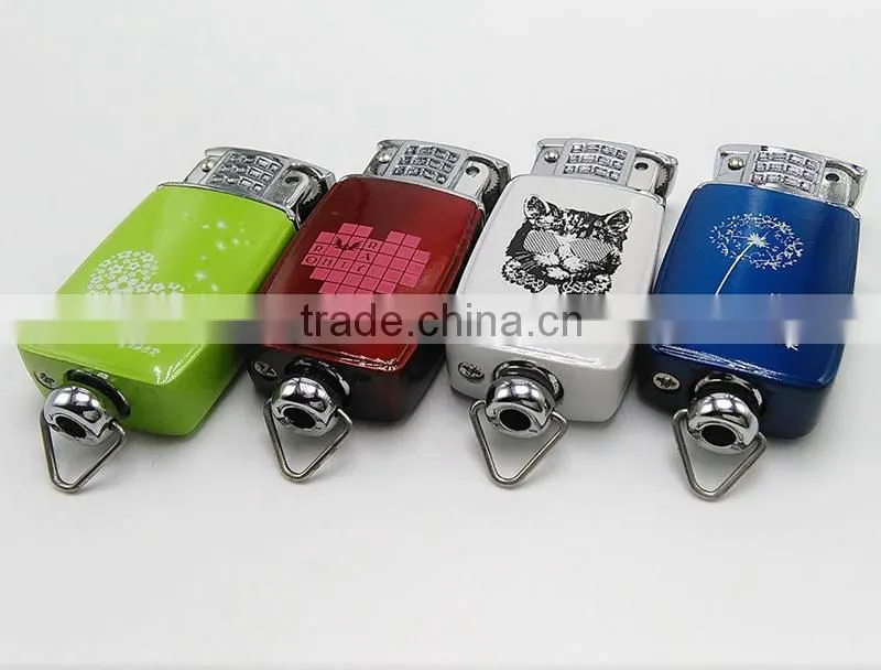 Refillable metal usb cigarette lighter with various photos