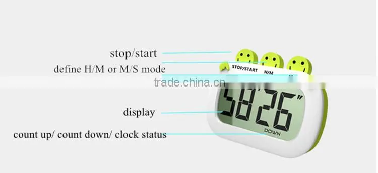 Promotion Smile CountUp and Countdown Large Digital Kitchen Timer with Magnet / Electronic Items Manufacturer