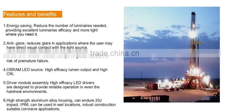 Atex approved 80W-240W LED explosion proof flood light for oil and gas industry area