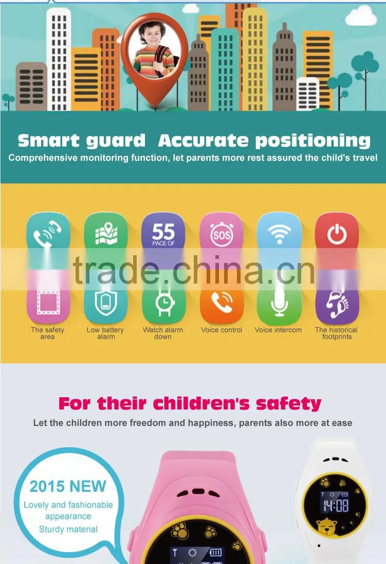 Children Smart Bracelet SOS Call Location Finder Locator Tracker GPS Monitor Watch