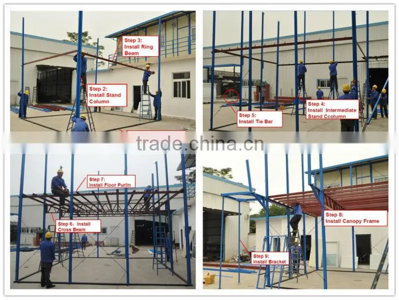 Foldable and portable steel prefabricated buildings