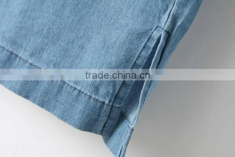 2015 fashion high quality New Women Denim Dress Plus Size Washed Loose long Sleeve Jeans Dresses For Ladies