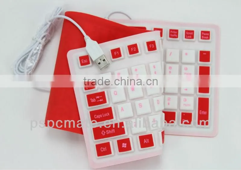 USB Flexible Silent Silicone Soft Folding Keyboard