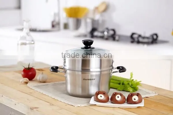 2016 New arrival japanese steamer pot&800W stainless steel food steamer& pure colour food cookware