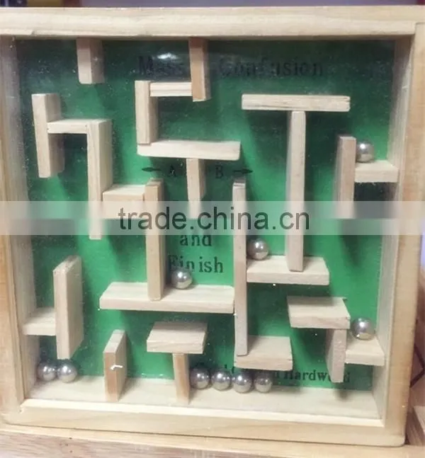 2016 New Mini Wooden Maze Pinball Game Wholesale price Labyrinth Game