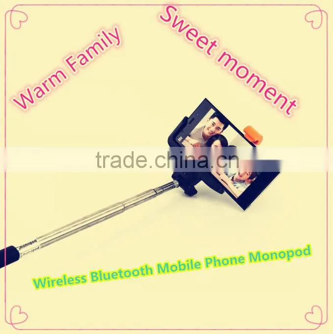 wirless Self-lock Extendable Monopod + Tripod Mount Adapter + Phone Clip Holder for Camera for iPhone Samsung Phone