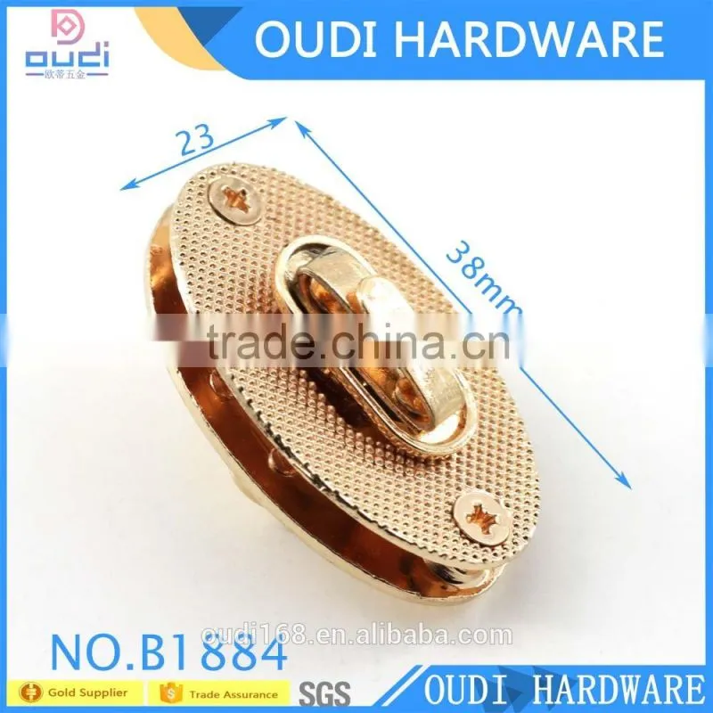 Best sale high quality gunmetal hardware turn lock fashion metal bag lock