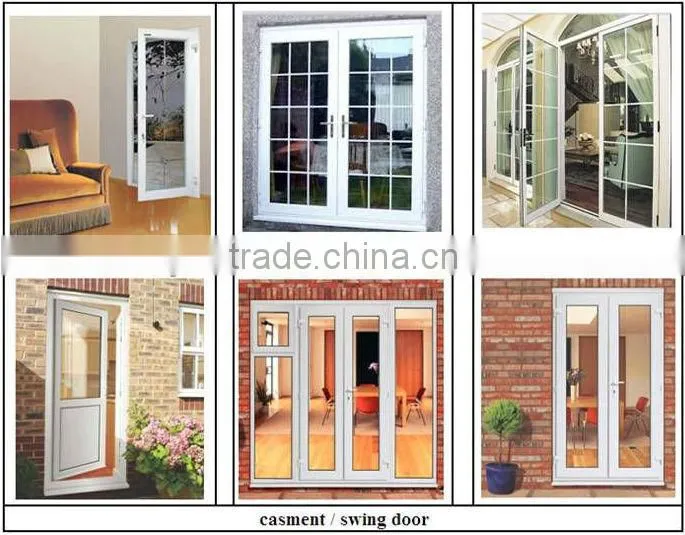 latest design wooden interior pvc doors with glass