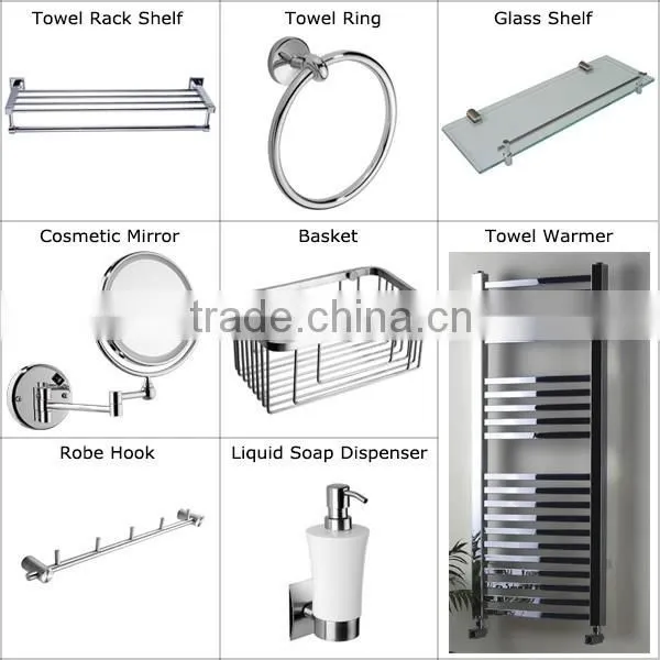 Factory Wholesale Modern Wall Mounted Low-caben Steel Bathroom hardware Accessories Sets for home bathroom 6D04