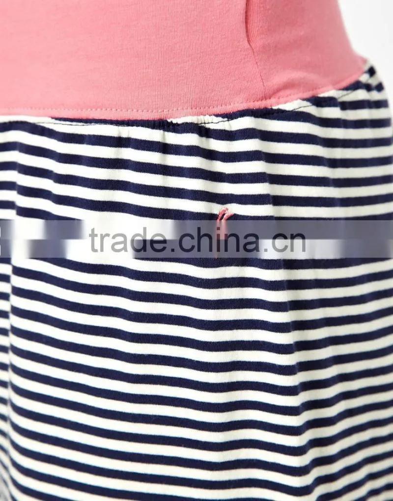 Girls Yarn Dyed Pajama Set With chest Print Top
