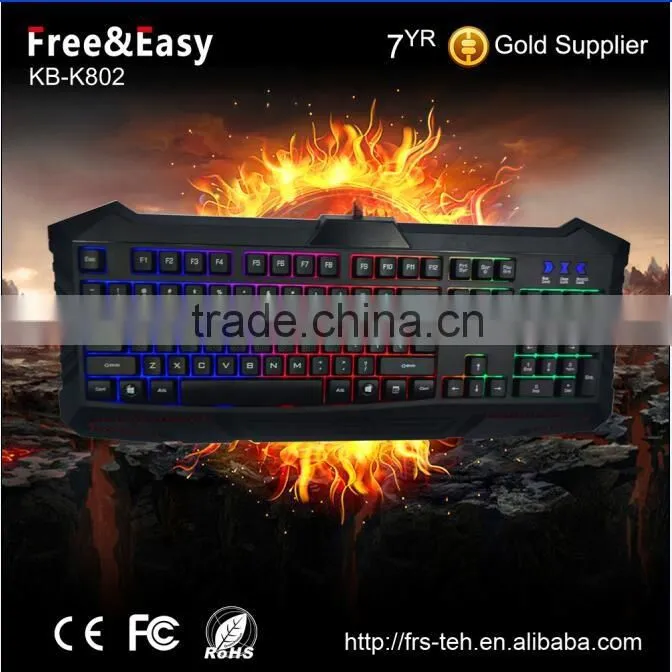 Cool LED Illuminated Ergonomic backlit gaming keyboard manufacturer