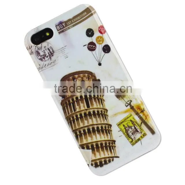 Set Screen Protector And Case For Iphone 5 , Hard Plastic Retro Style Cell Phone Sets