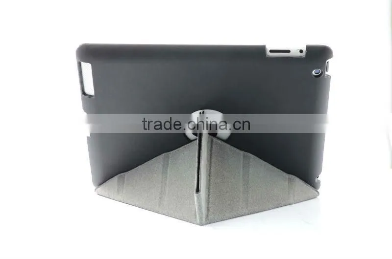 PU leather stand case with sleep and wake up function for ipad