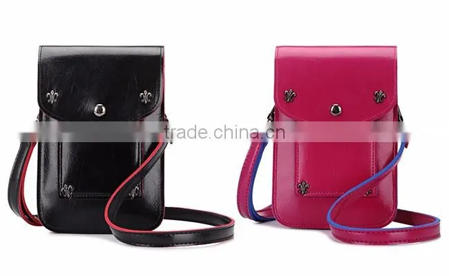 Alibaba China supplier OEM And Custom PU Cell Phone Shoulder Bag