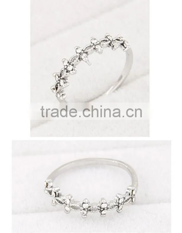 Korean fashion sweet OL personality ring with pure and fresh flowers
