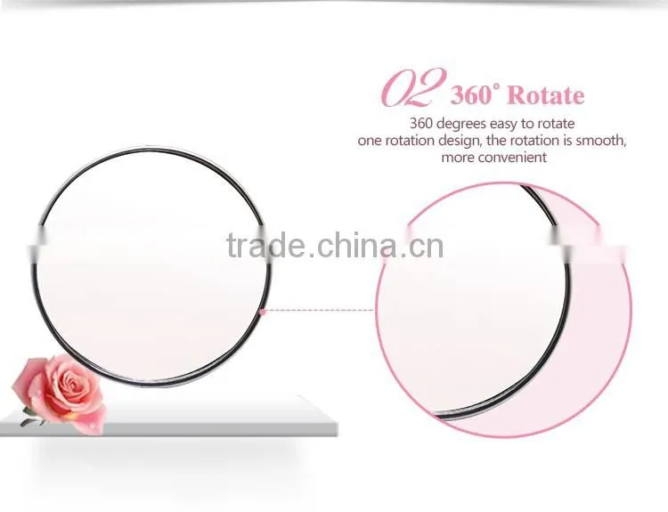 Bathroom metal framed cosmetic mirror with suction cup