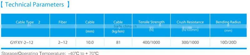GYFXY fiber optic cable outdoor stranded single mode layer armored 8core optic cable