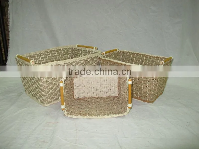 2015 New Product Rectangle Water Hyacinth Basket for Home Decoration and Furniture