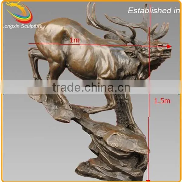 Antique Large Brass Elk Statue Sculpture for Garden Decoration