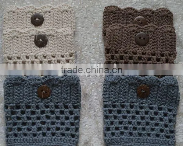 Wholesale hand knitted crochet women leg warmers