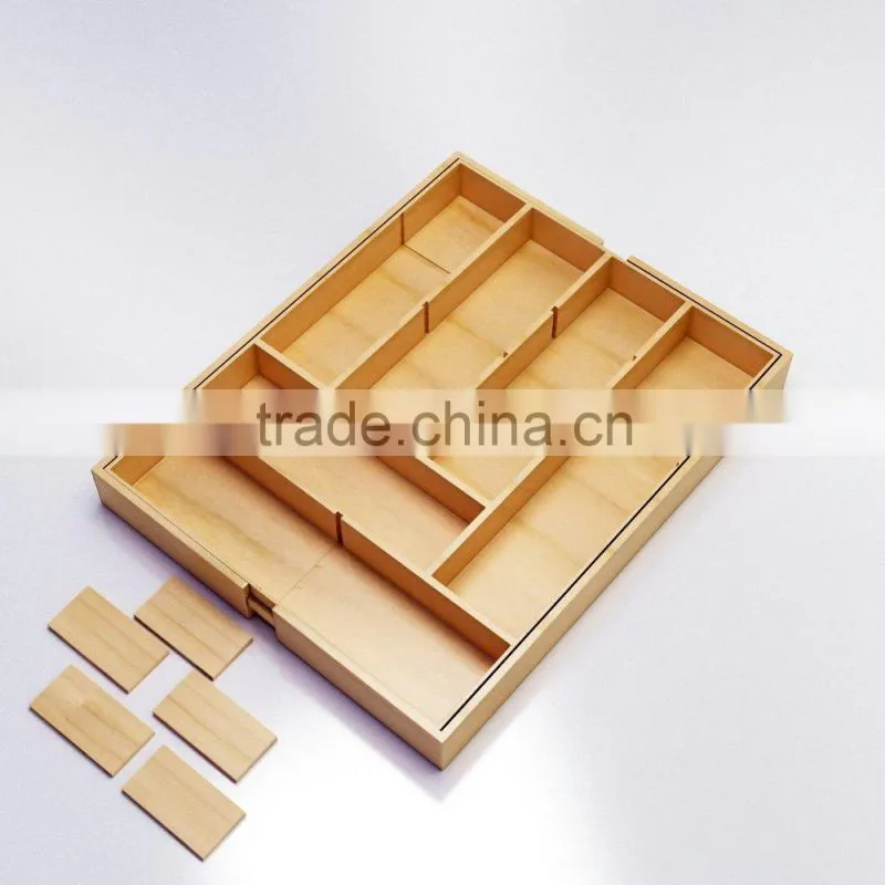 Practical Kitchen Drawer Storage Box Bamboo Cutlery Box