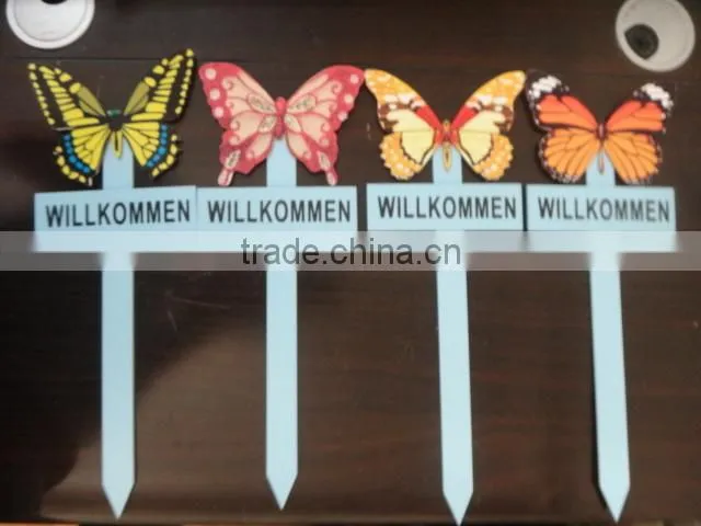 Garden Guide WELCOME WILLKOMMEN Flower Butterfly Designs BSCI certificate