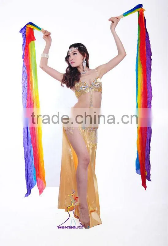 SWEGAL belly dance silk fan veil,belly dance fan veils SGBDD14006