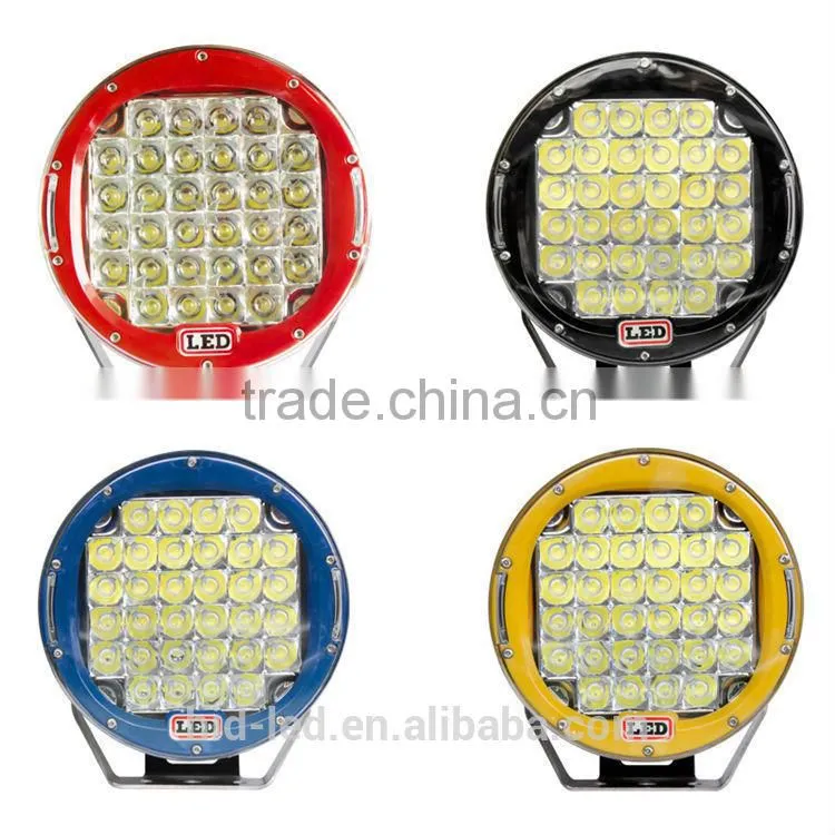 Top Sale Black/ Red automobile 4x4 accessories 4wd offroad 9 inch 96w round led working light led driving lights