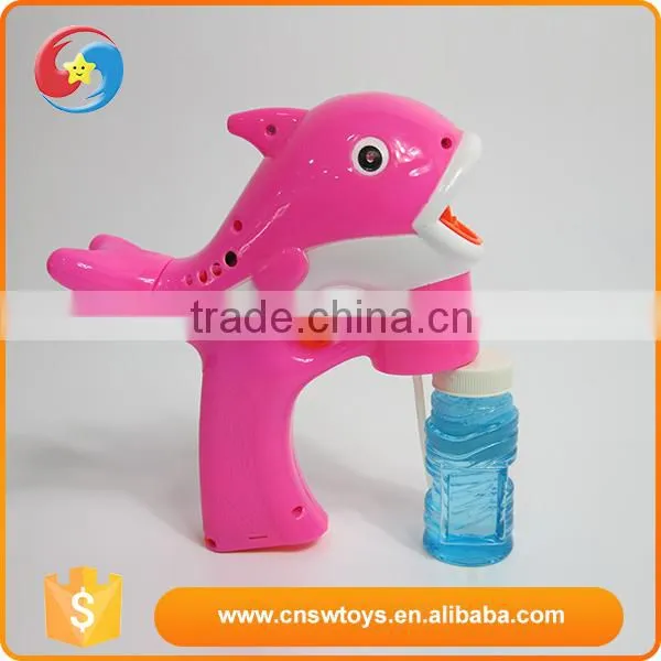 Plastic cartoon cute animal dolphin bubble gun toy with light
