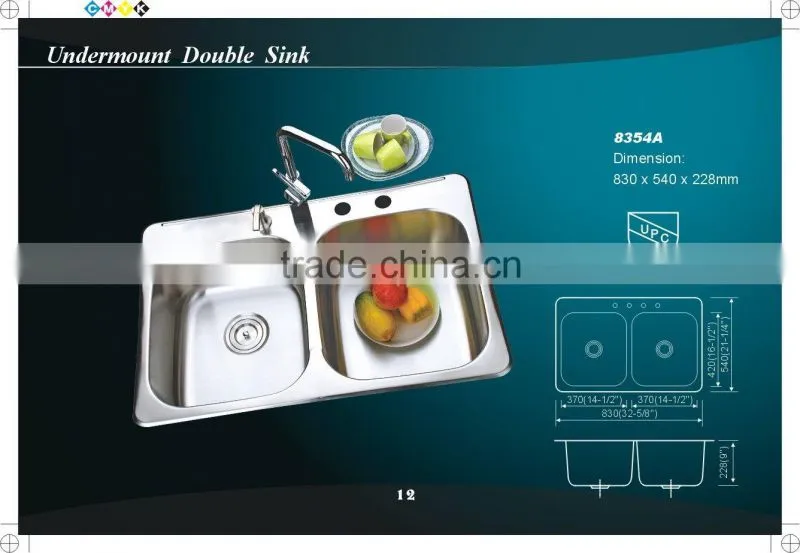 cUPC topmount Stainless steel kitchen sink 8354A