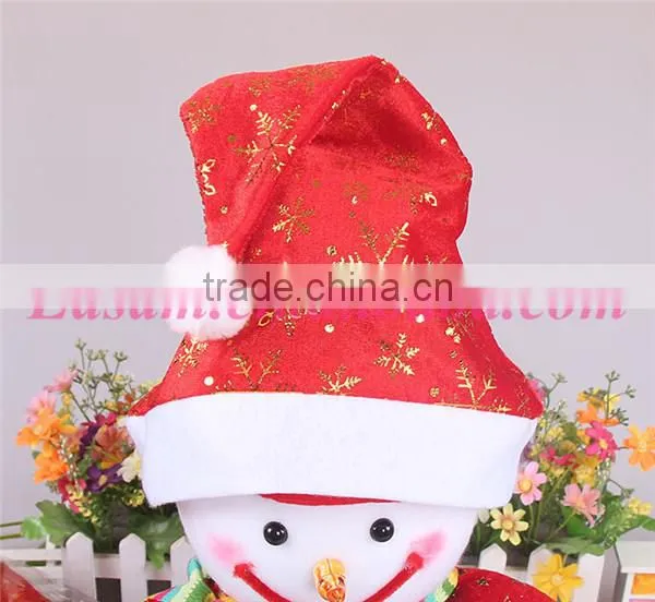 Factory direct sale snowflake plush christmas santa claus hat