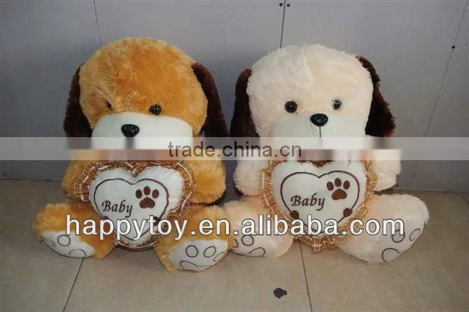 HI valentine plush dog with heart