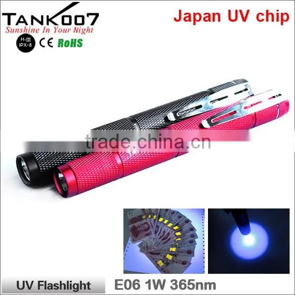 TANK007 led uv penlight Forensics UV pen torch medical blacklight 365nm 1W mini pencil flashlight