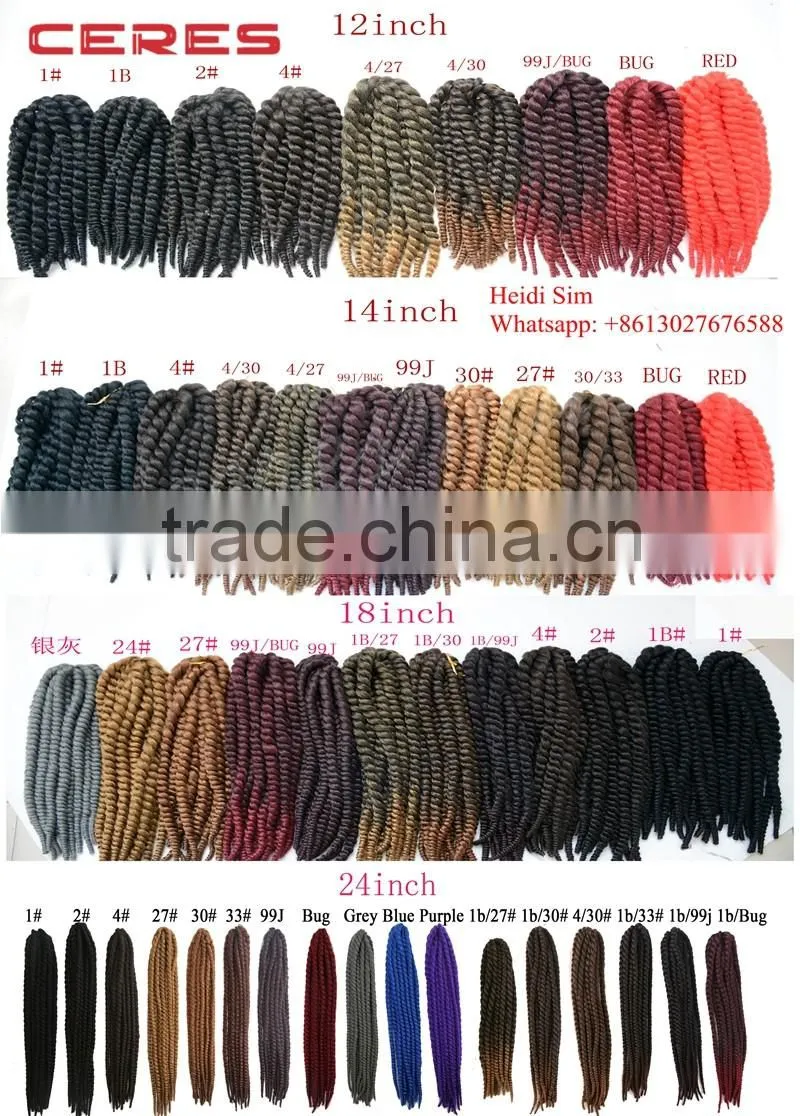 Japanese fiber solid and ombre color senegalese twist hair crochet hair extension