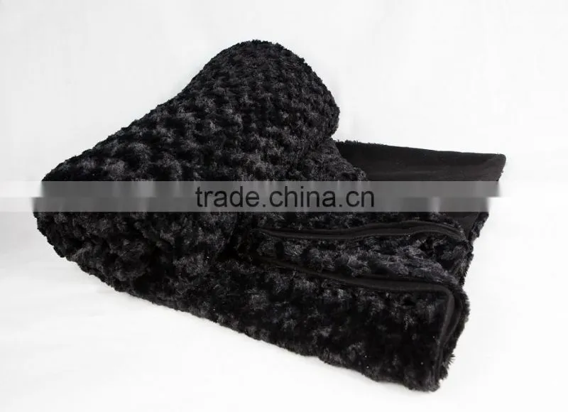 100% polyester plain pv fleece gifts promotional blanket and pillow