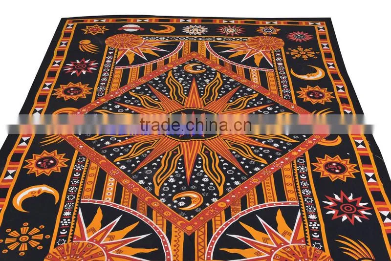 Sanganeri Printed Mandela Tapestry Wall Decor Throw Table Cover 100% Cotton Bedspread Indian Jaipur Manufacturer & Wholesaler