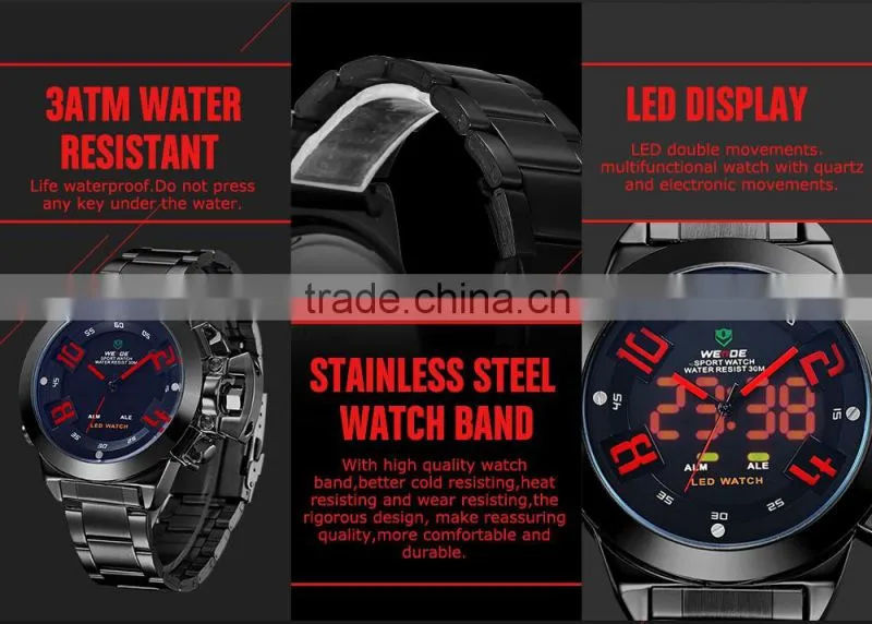 2015 Large display quartz watch hot product weide men watch WH-1008B-2