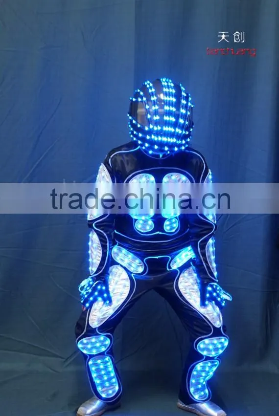DMX512 Controlled Men's Tron dance LED Robot jumpsuits