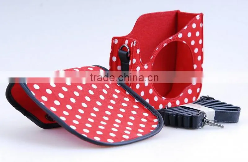 Red dot pattern Camera bag for Fuji mini 8