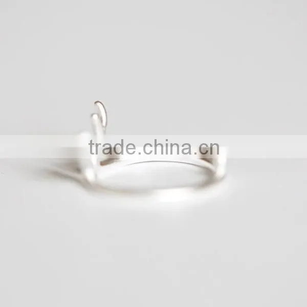 2015 Fashion antler silver ring and deer horn silver ring set S925 sterling silver
