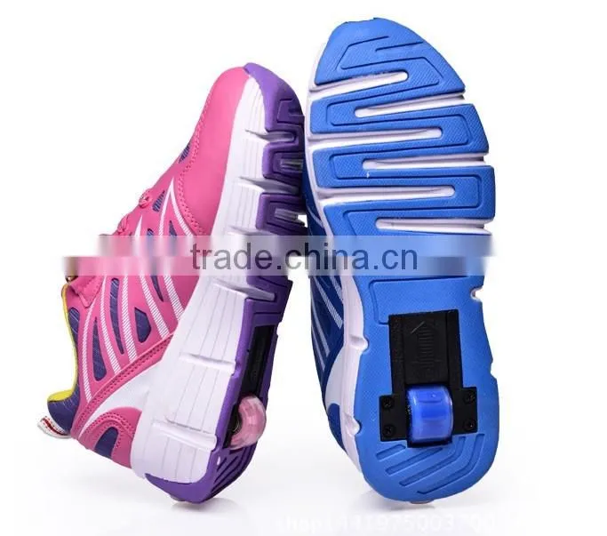 wholesale original brand name shoes skate, kids sport roller shoes with retractable wheels factory in china