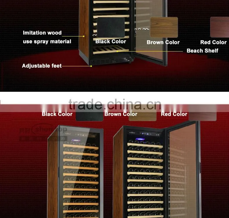 Shentop 168-bottle humidity wine cooler with luxury touch STH-G168UA steel handle refrigerated wine dispenser Compressor Cooler