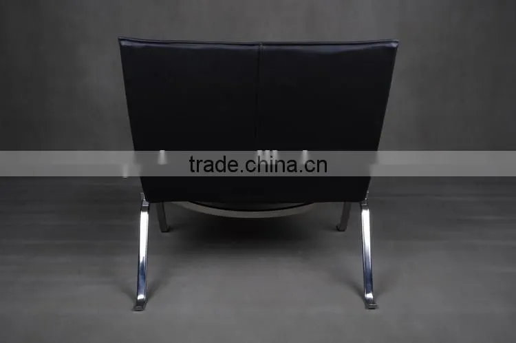 304# stainless steel ergonomic leather chaise lounge pk22 chair replica