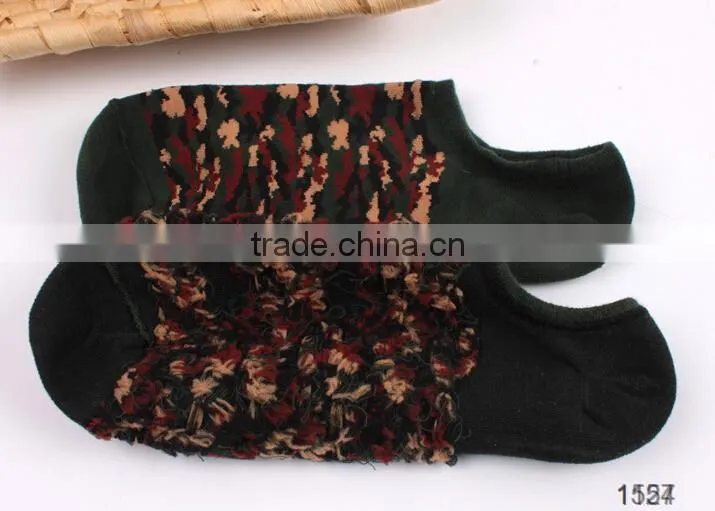 high quality thick custom colorful camo women's camo ankle socks