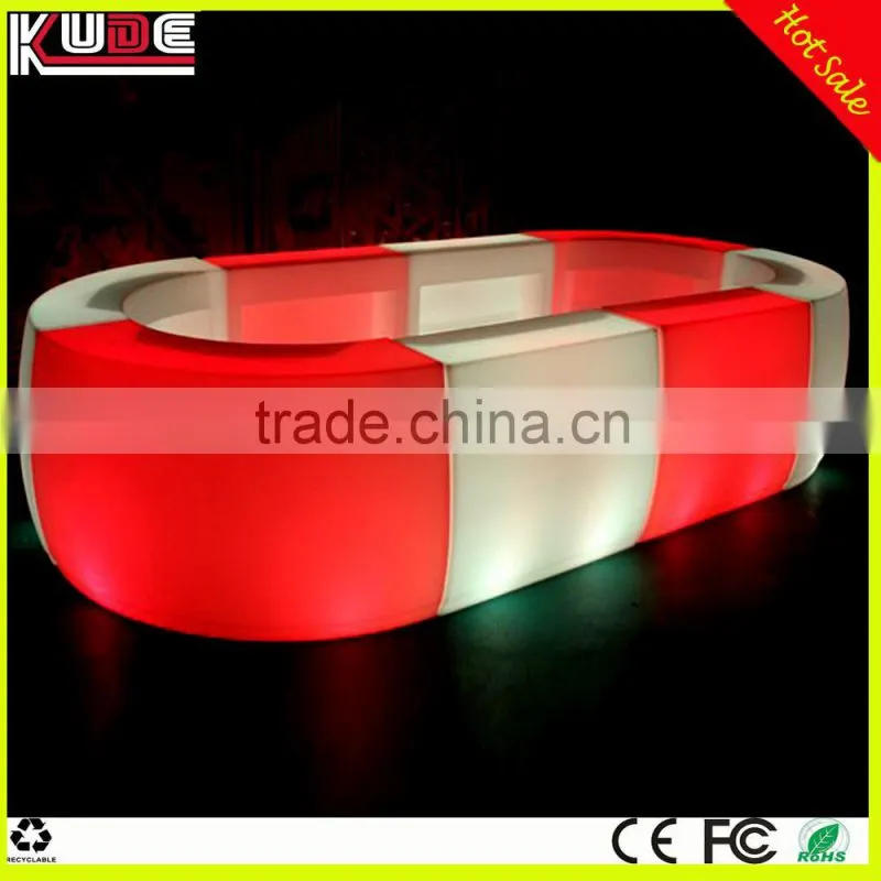Kude factory supply high quality modern illuminated LED bar counter design for bar nightclub furniture
